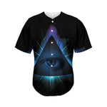Masonic Eye All Seeing Print Men's Baseball Jersey