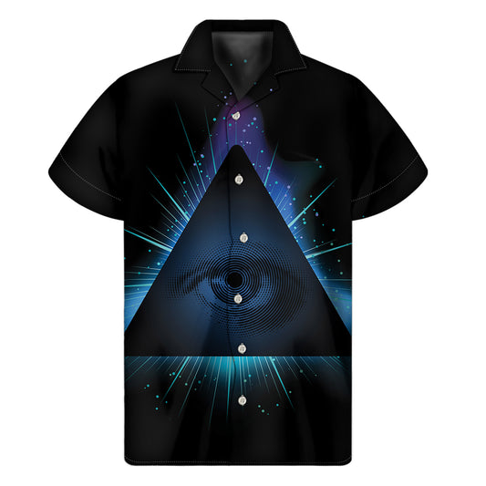 Masonic Eye All Seeing Print Men's Short Sleeve Shirt