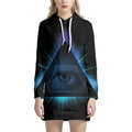Masonic Eye All Seeing Print Pullover Hoodie Dress