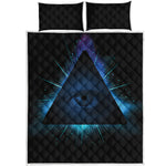 Masonic Eye All Seeing Print Quilt Bed Set