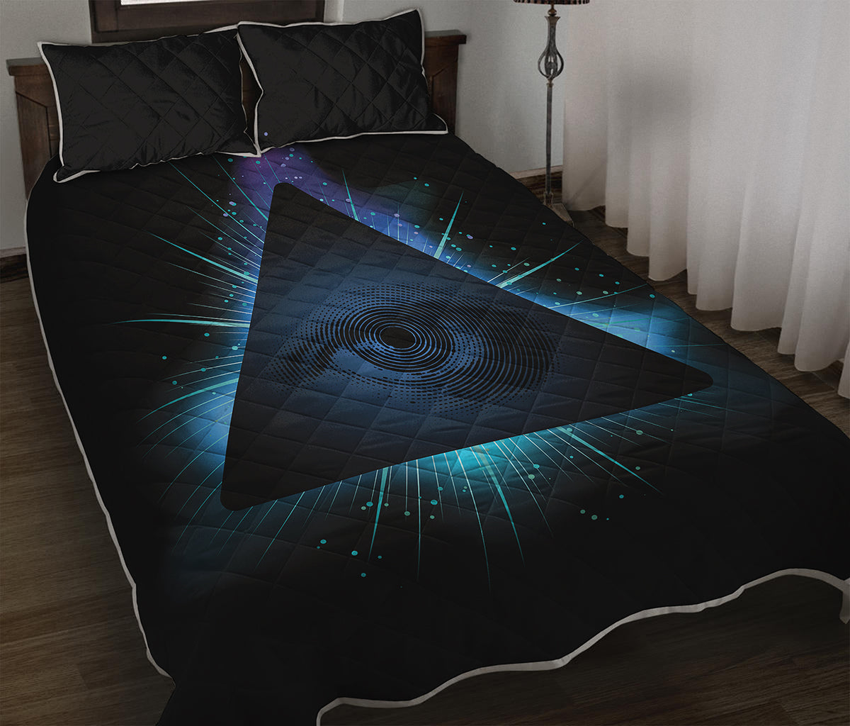 Masonic Eye All Seeing Print Quilt Bed Set