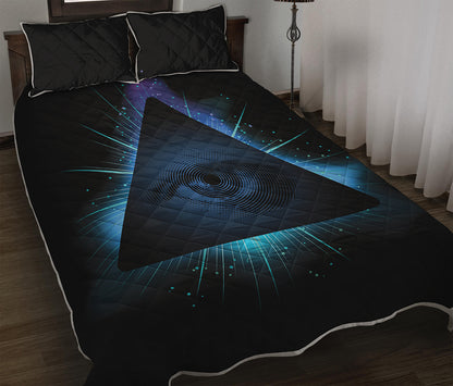 Masonic Eye All Seeing Print Quilt Bed Set
