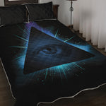 Masonic Eye All Seeing Print Quilt Bed Set