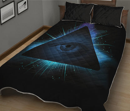 Masonic Eye All Seeing Print Quilt Bed Set