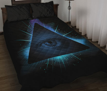 Masonic Eye All Seeing Print Quilt Bed Set