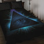Masonic Eye All Seeing Print Quilt Bed Set