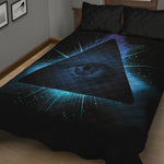 Masonic Eye All Seeing Print Quilt Bed Set