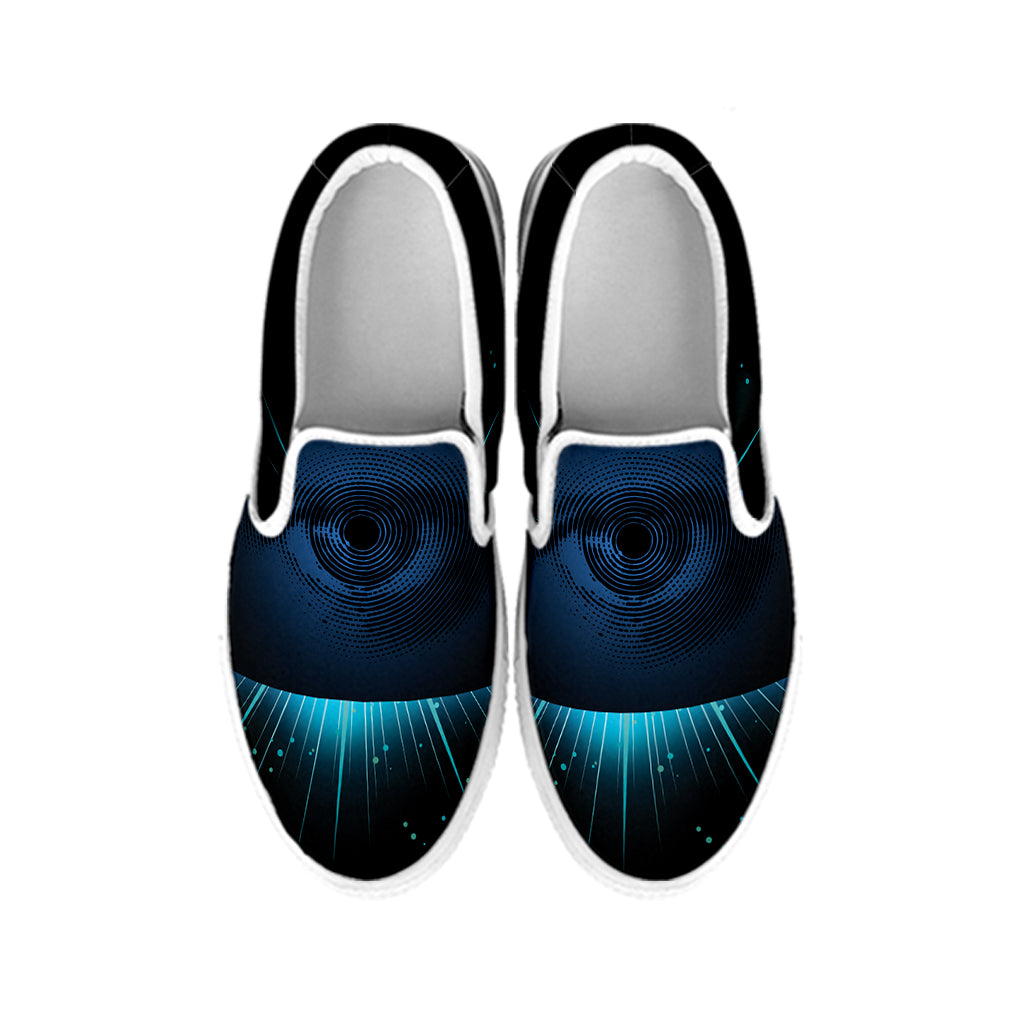 Masonic Eye All Seeing Print White Slip On Shoes