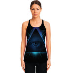 Masonic Eye All Seeing Print Women's Racerback Tank Top