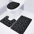 Masonic Eye Pattern Print 3 Piece Bath Mat Set