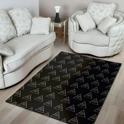 Masonic Eye Pattern Print Area Rug