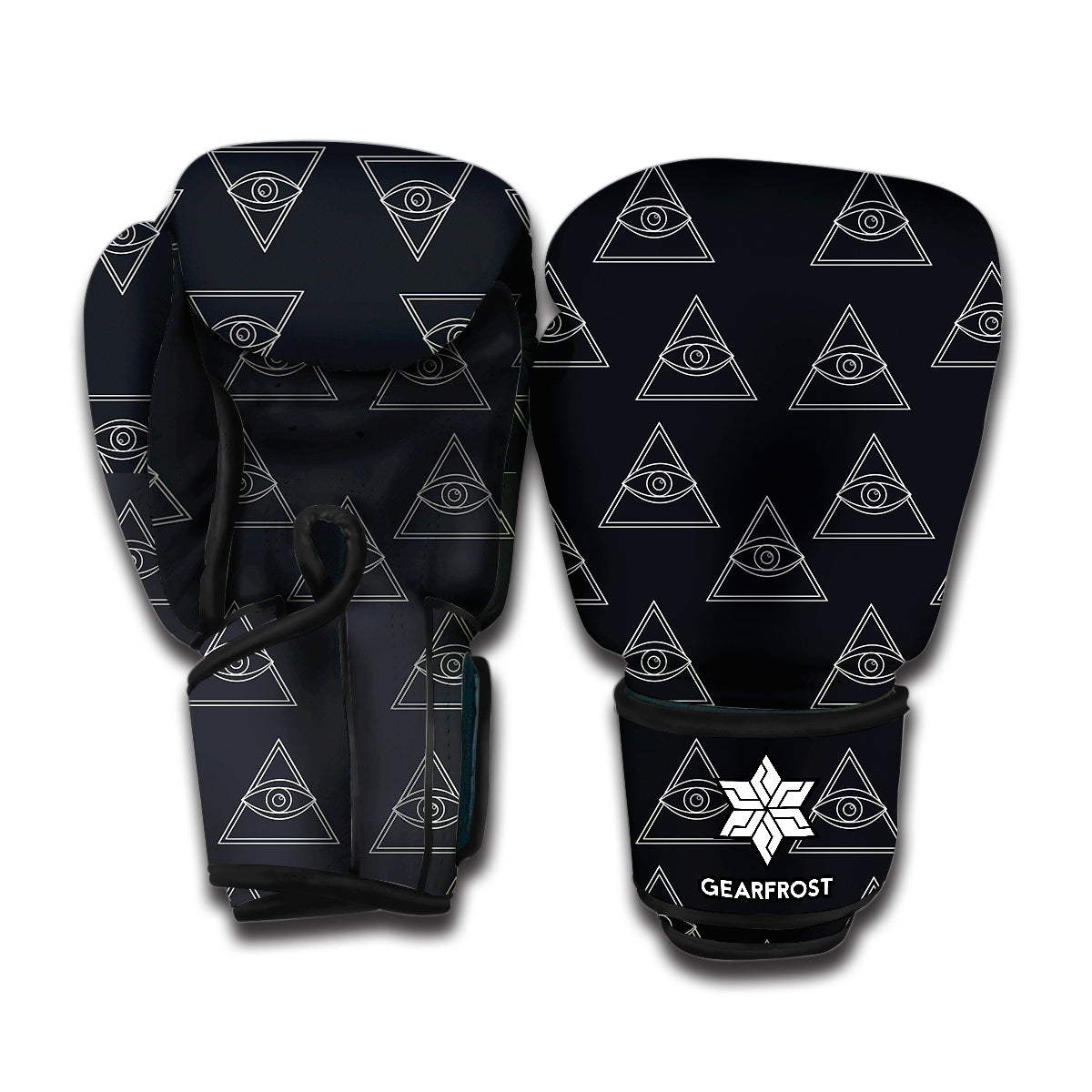 Masonic Eye Pattern Print Boxing Gloves