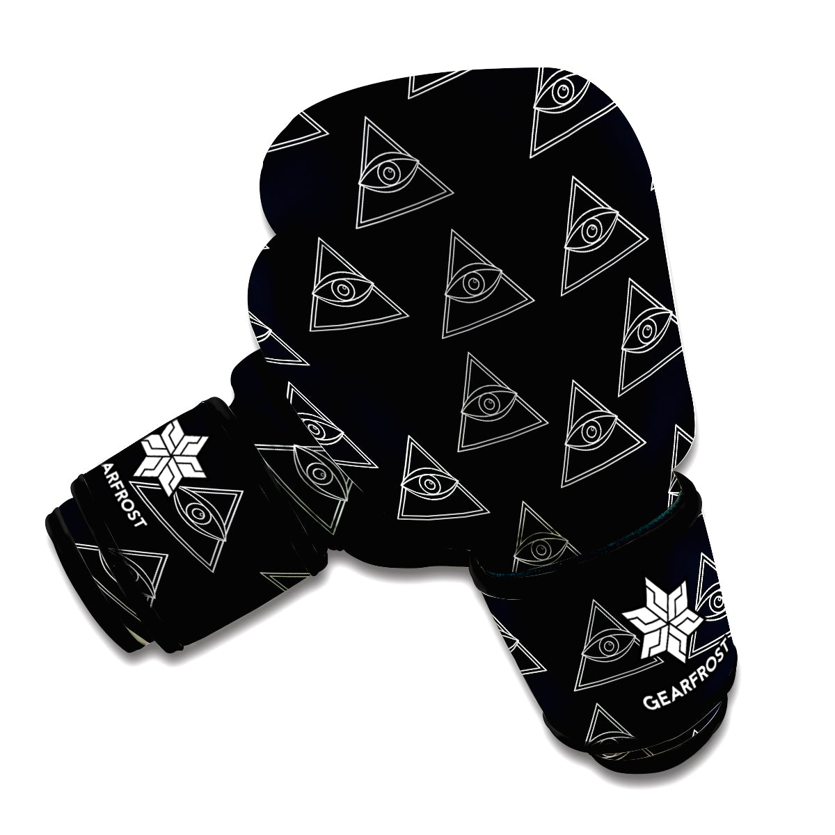 Masonic Eye Pattern Print Boxing Gloves