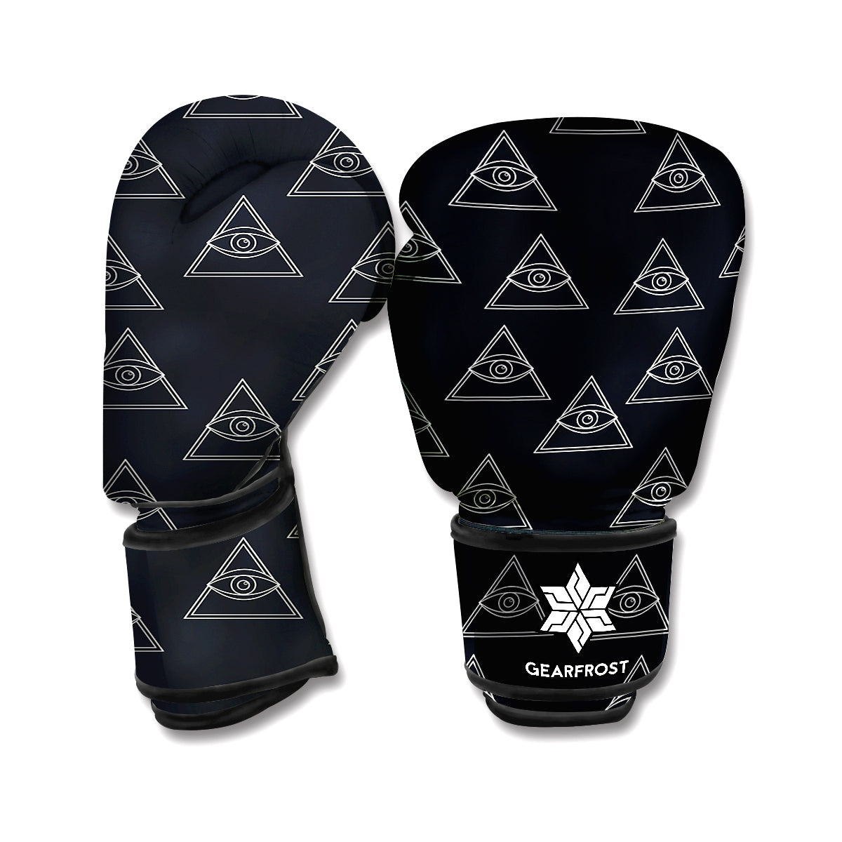 Masonic Eye Pattern Print Boxing Gloves