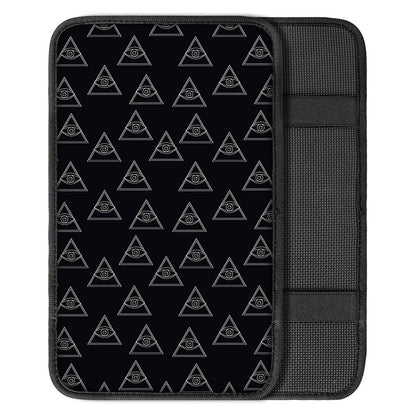 Masonic Eye Pattern Print Car Center Console Cover