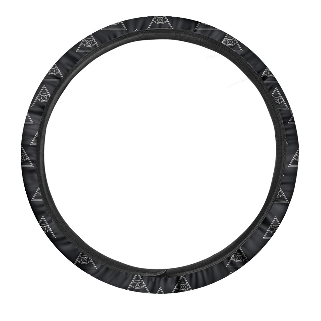 Masonic Eye Pattern Print Car Steering Wheel Cover