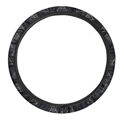 Masonic Eye Pattern Print Car Steering Wheel Cover
