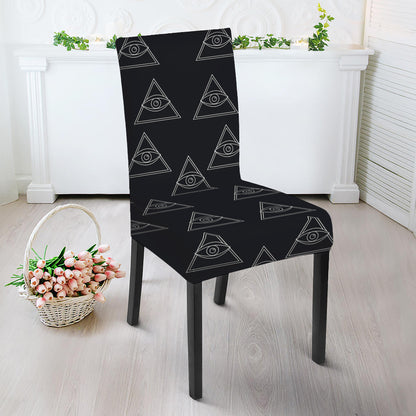 Masonic Eye Pattern Print Dining Chair Slipcover