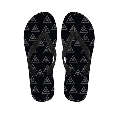 Masonic Eye Pattern Print Flip Flops