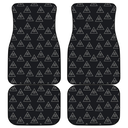 Masonic Eye Pattern Print Front and Back Car Floor Mats