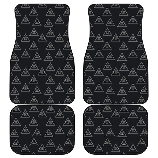 Masonic Eye Pattern Print Front and Back Car Floor Mats