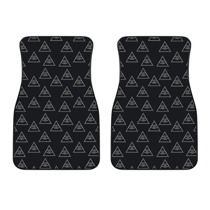 Masonic Eye Pattern Print Front Car Floor Mats