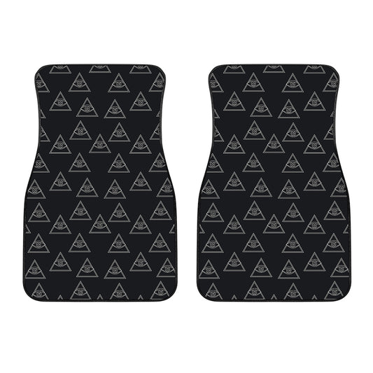 Masonic Eye Pattern Print Front Car Floor Mats