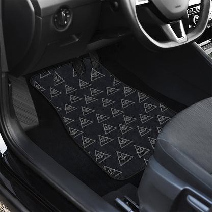 Masonic Eye Pattern Print Front Car Floor Mats