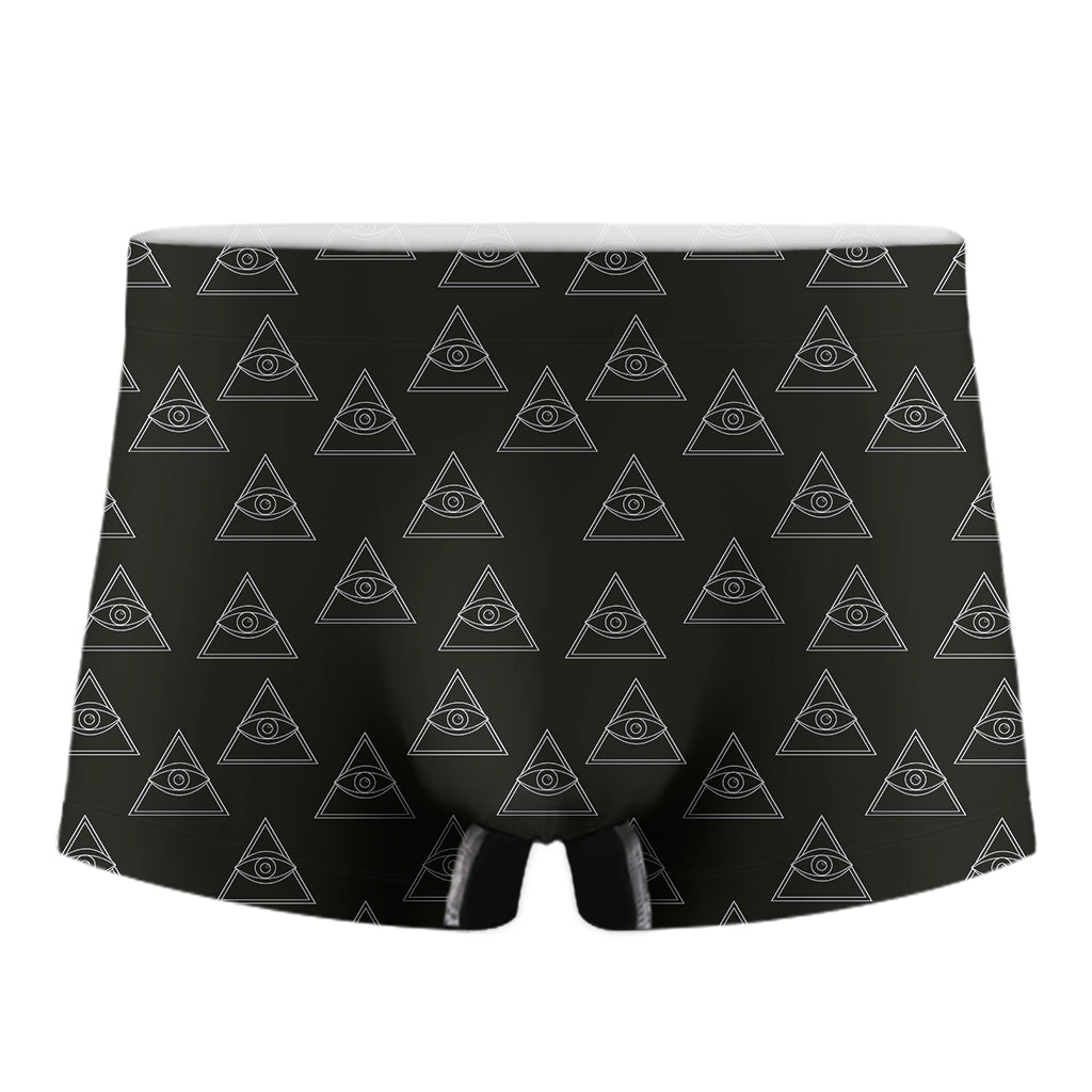 Masonic Eye Pattern Print Men's Boxer Briefs