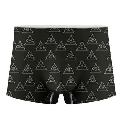 Masonic Eye Pattern Print Men's Boxer Briefs