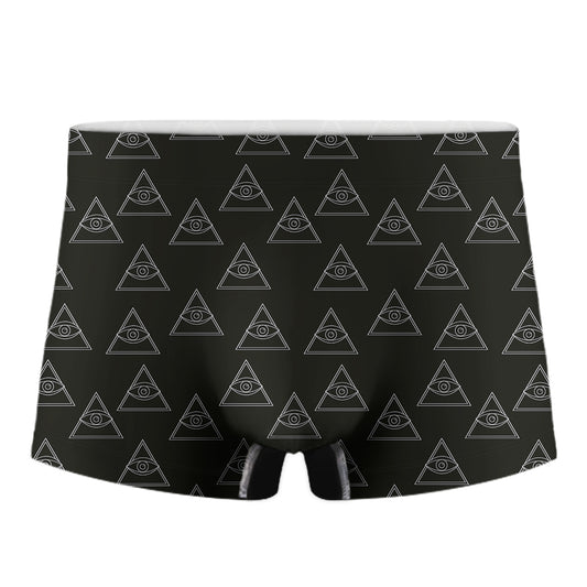 Masonic Eye Pattern Print Men's Boxer Briefs