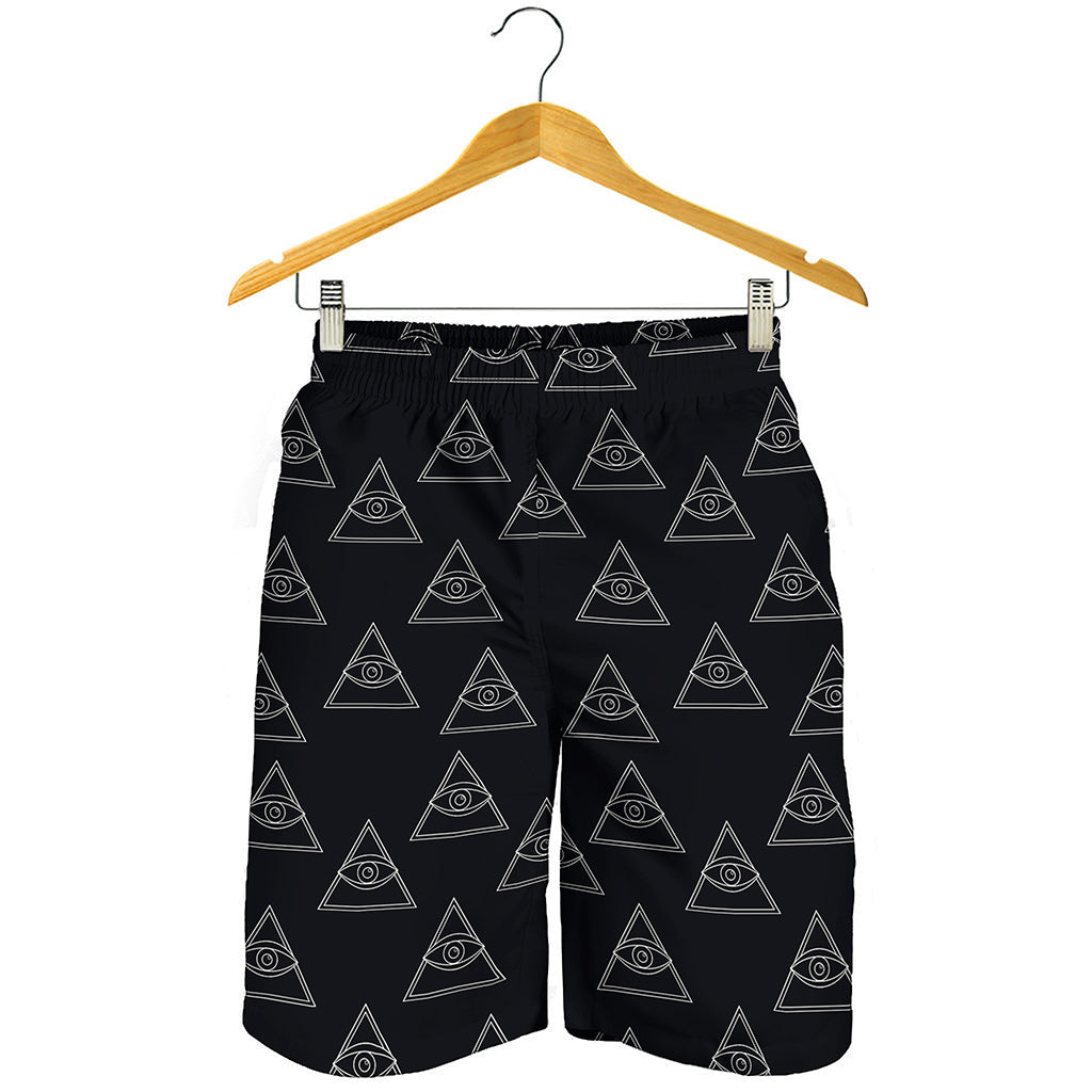Masonic Eye Pattern Print Men's Shorts