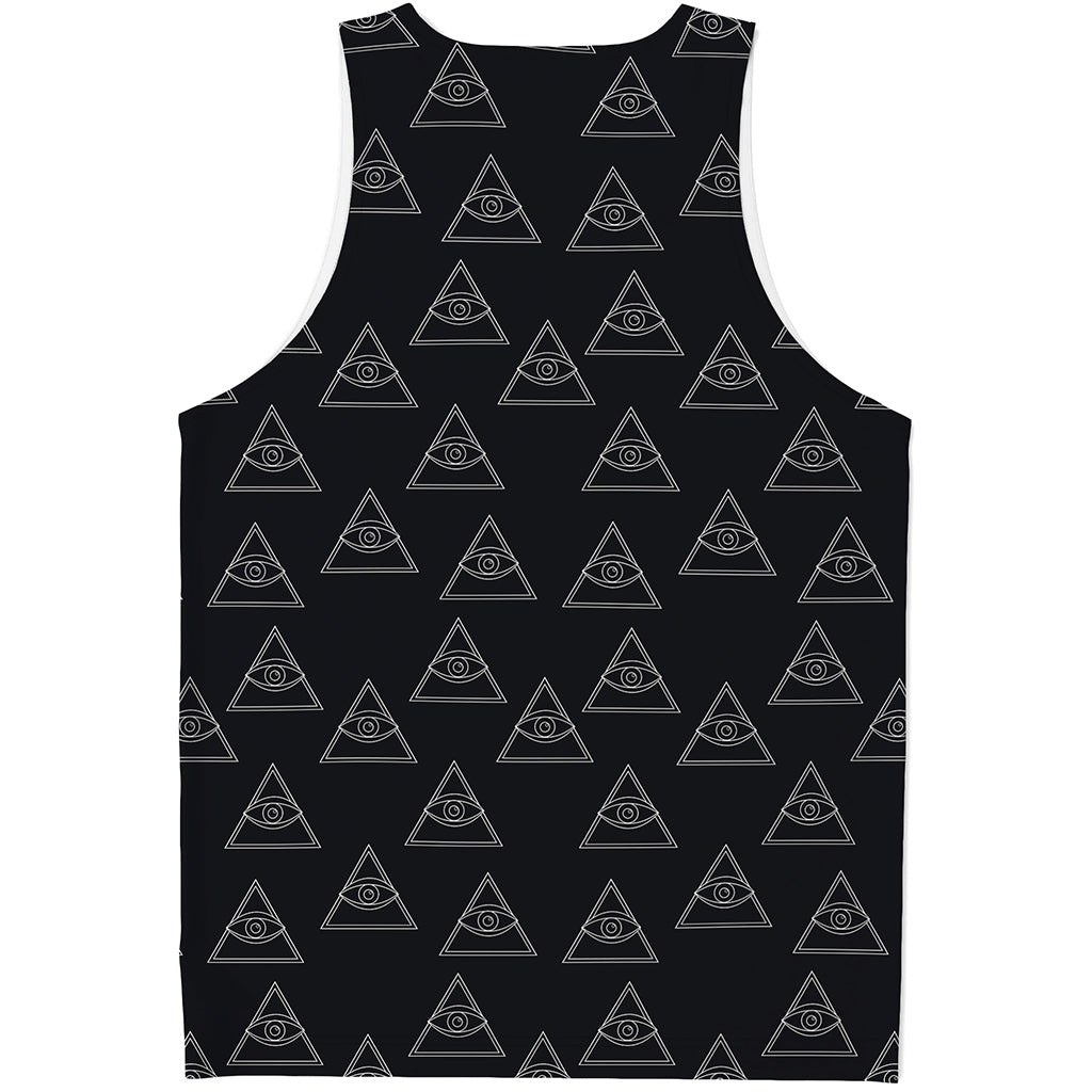 Masonic Eye Pattern Print Men's Tank Top