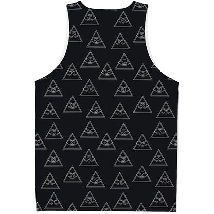 Masonic Eye Pattern Print Men's Tank Top