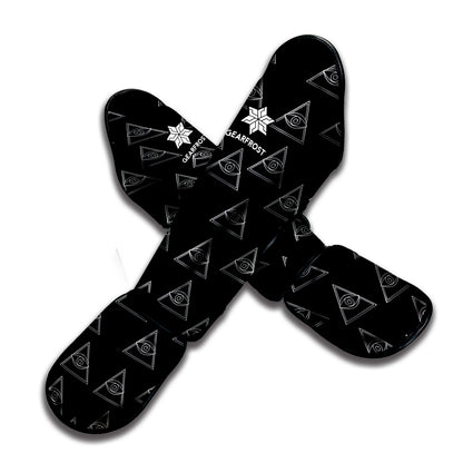 Masonic Eye Pattern Print Muay Thai Shin Guard