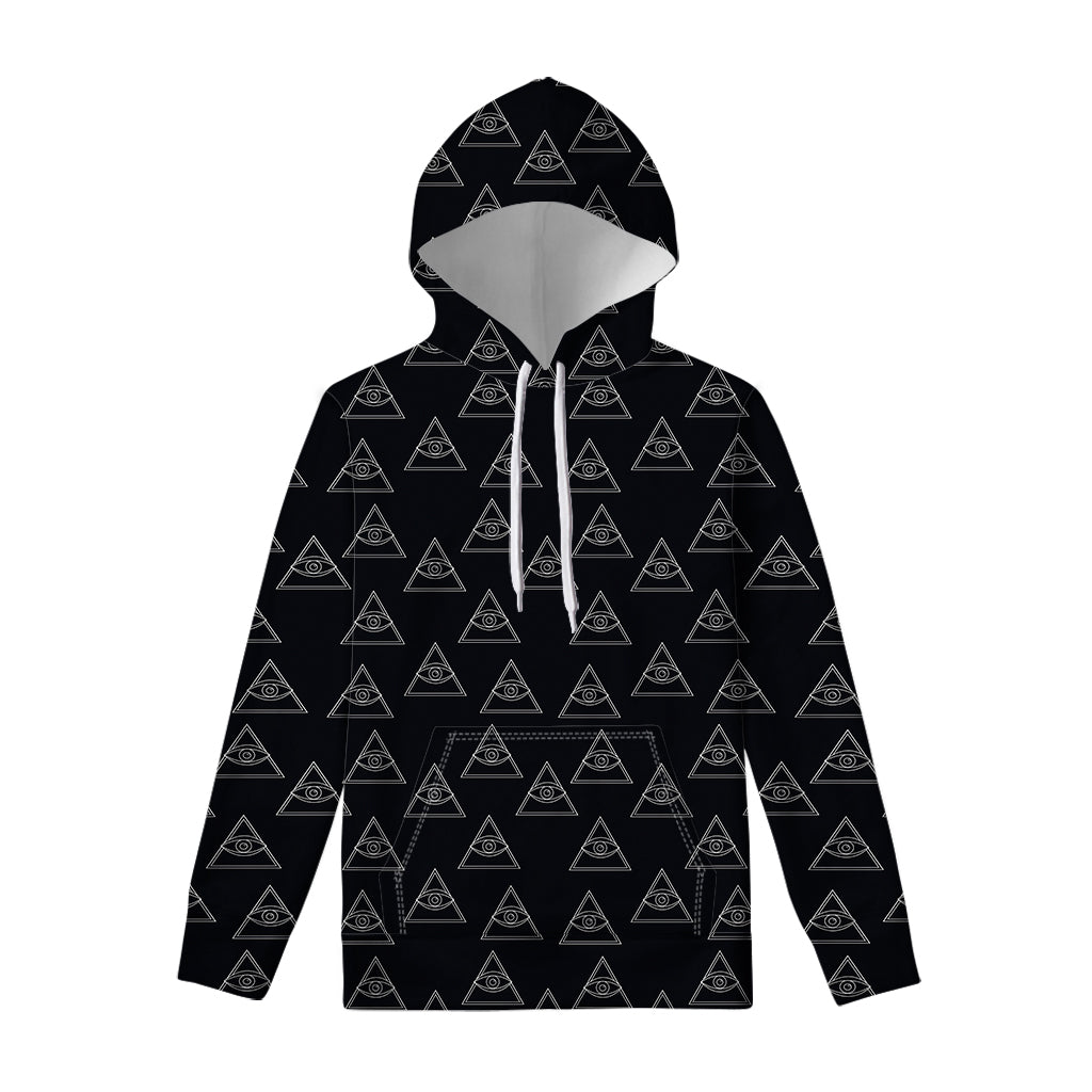 Masonic Eye Pattern Print Pullover Hoodie