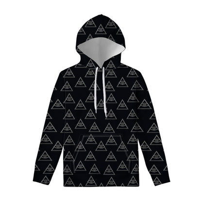Masonic Eye Pattern Print Pullover Hoodie