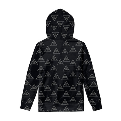 Masonic Eye Pattern Print Pullover Hoodie