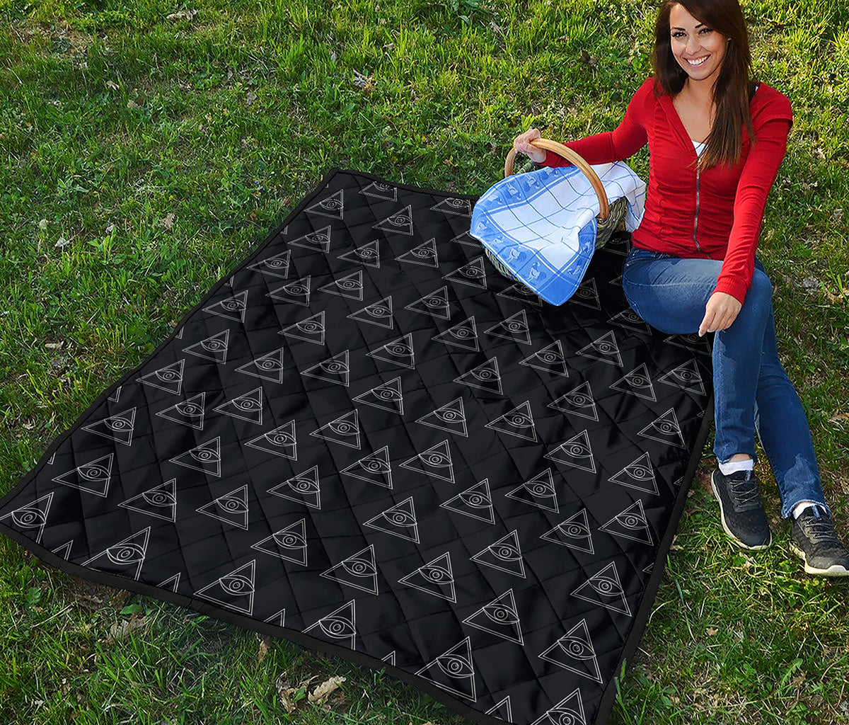 Masonic Eye Pattern Print Quilt