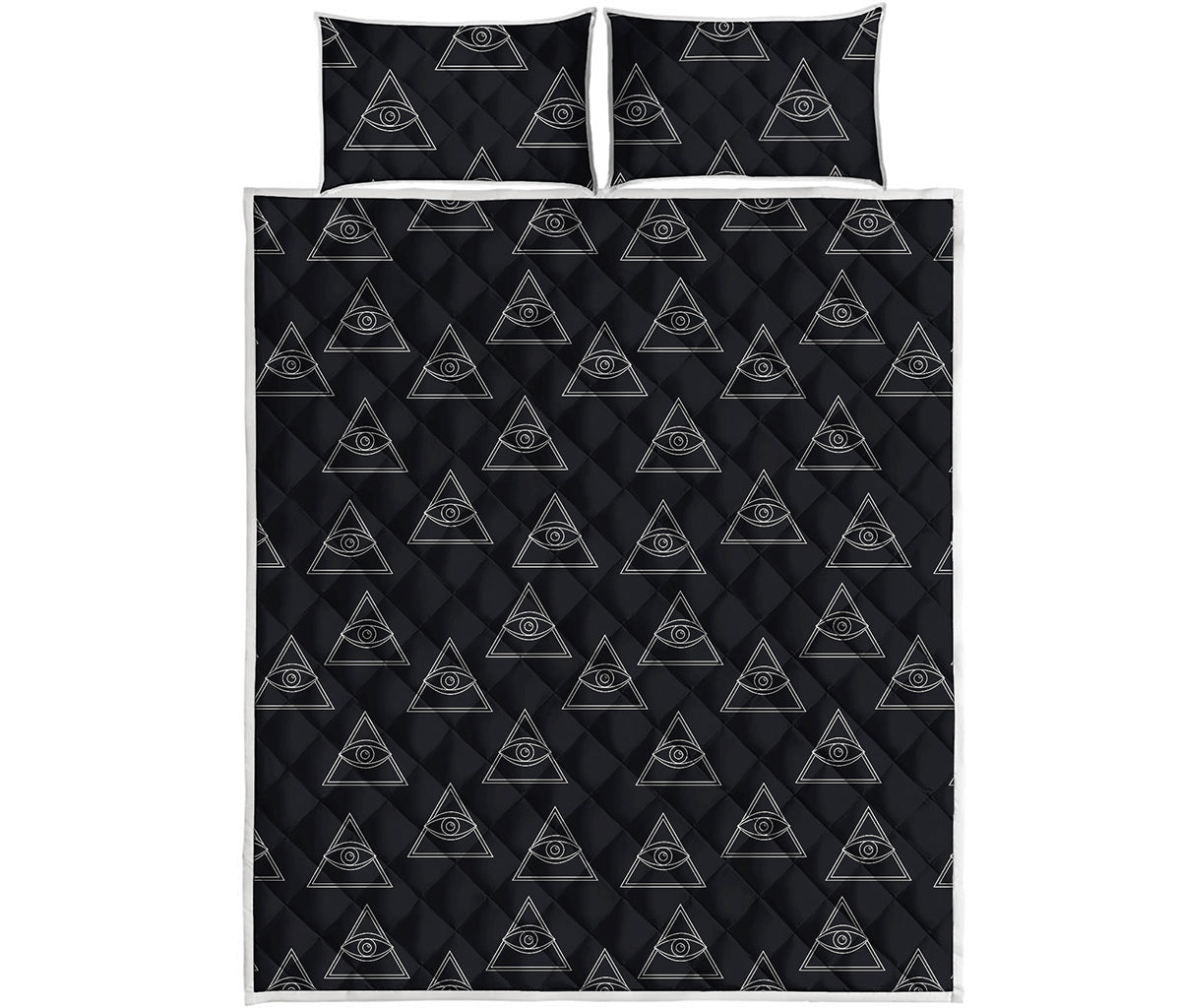 Masonic Eye Pattern Print Quilt Bed Set