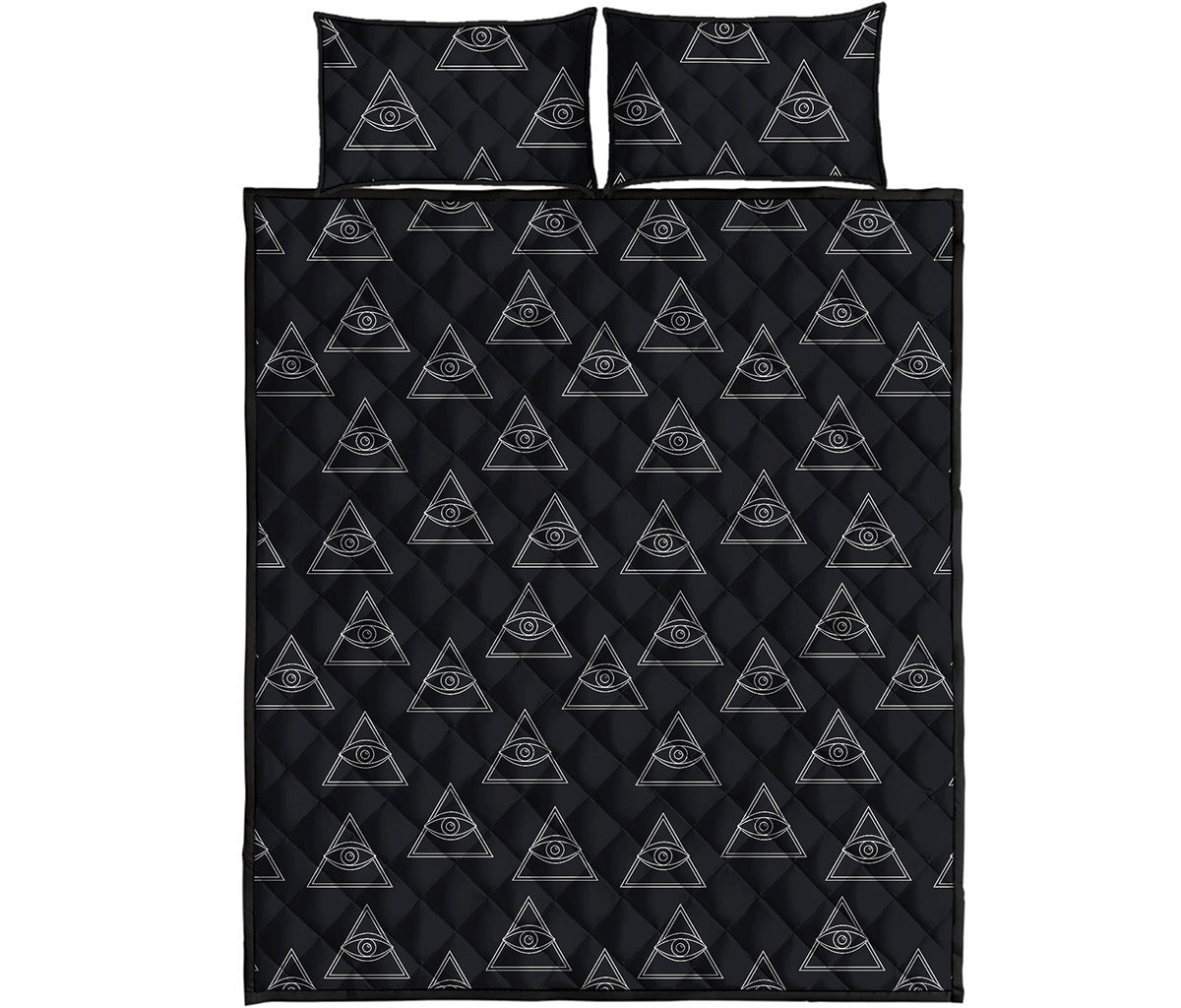 Masonic Eye Pattern Print Quilt Bed Set