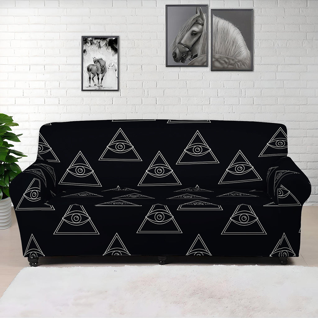 Masonic Eye Pattern Print Sofa Cover