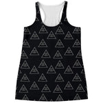 Masonic Eye Pattern Print Women's Racerback Tank Top