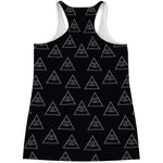 Masonic Eye Pattern Print Women's Racerback Tank Top