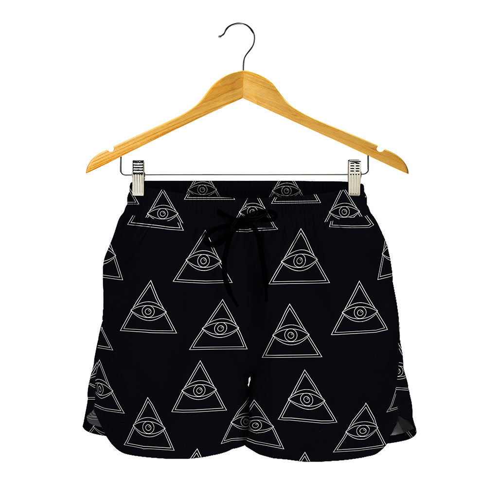 Masonic Eye Pattern Print Women's Shorts