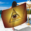 Masonic Eye Sight Print Beach Sarong Wrap