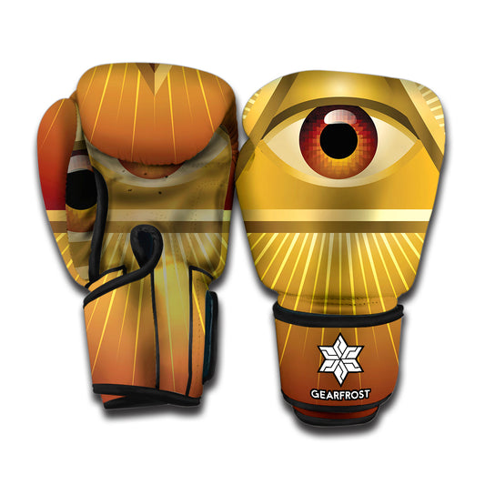 Masonic Eye Sight Print Boxing Gloves