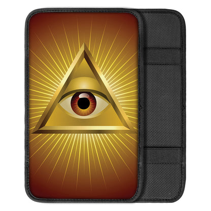 Masonic Eye Sight Print Car Center Console Cover