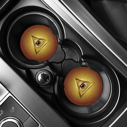 Masonic Eye Sight Print Car Coasters