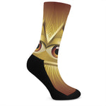 Masonic Eye Sight Print Crew Socks